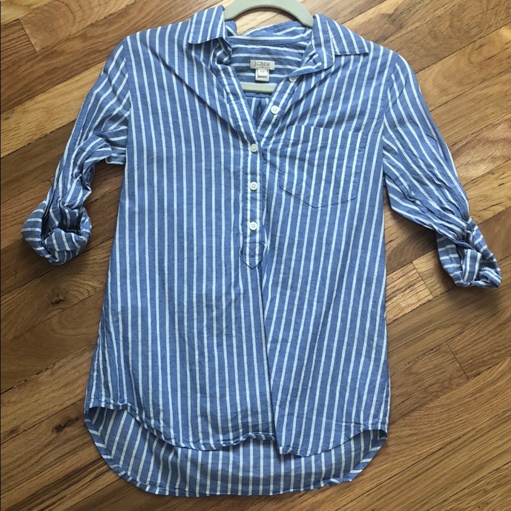 J. Crew Striped Button Down Tunic